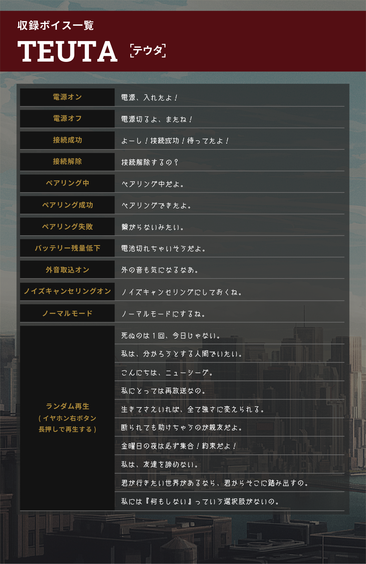 収録ボイス