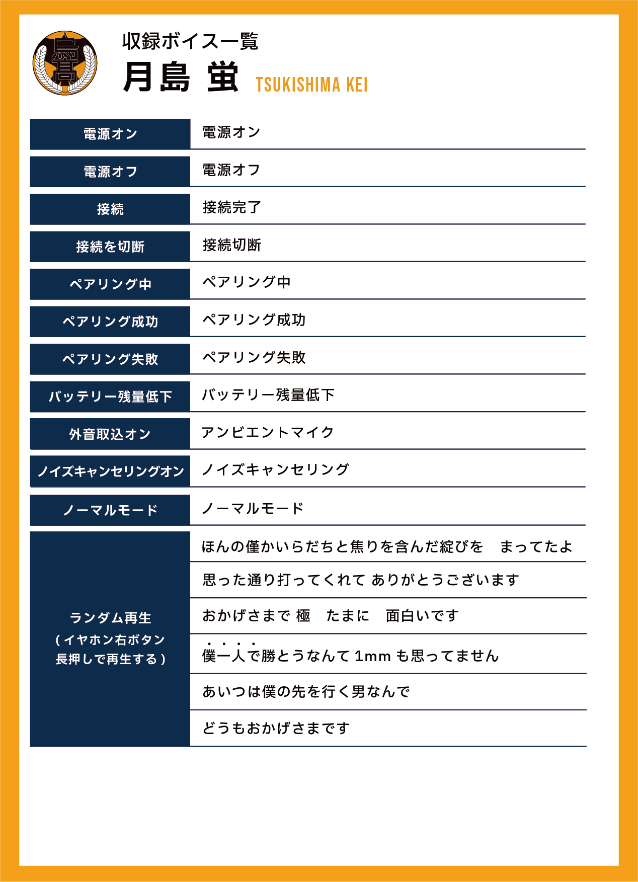 収録ボイス