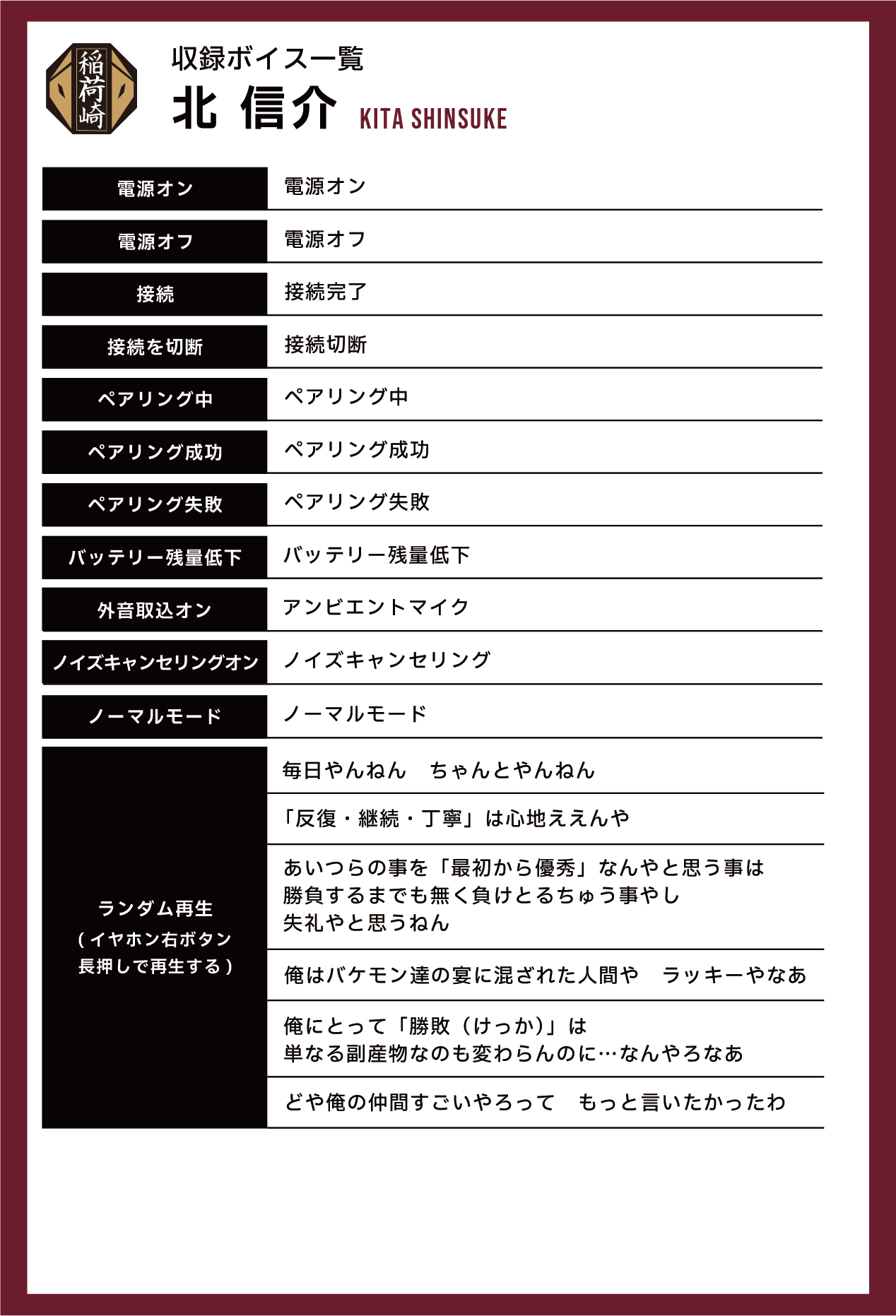 収録ボイス